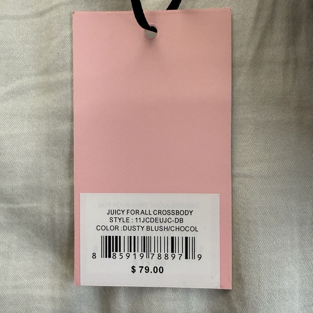 NWT Juicy Couture Juicy For All Crossbody Bag Pink Velour Y2K 2000s Style - Picture 13 of 13